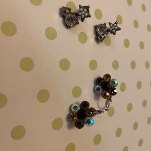 Two pair pierced costume earrings